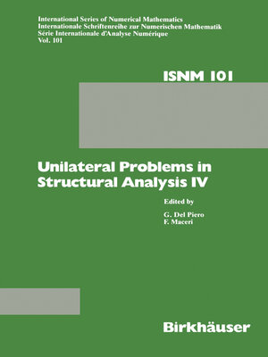 cover image of Unilateral Problems in Structural Analysis IV